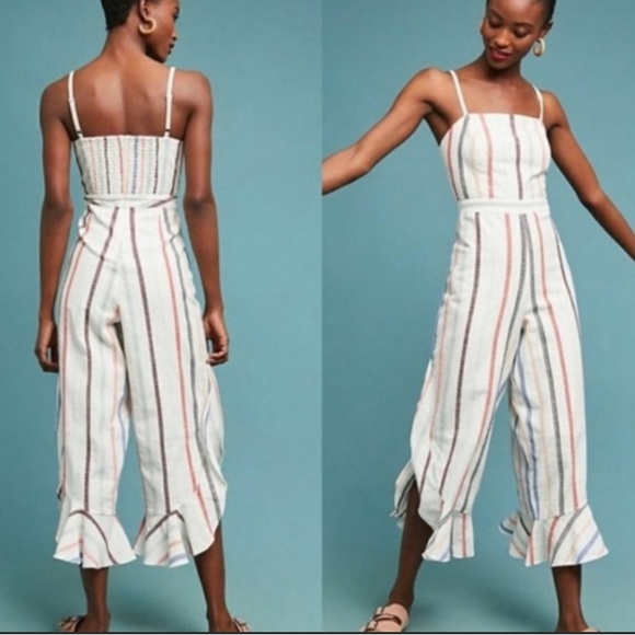 Red Carter Anthropologie Everly jumpsuit. - Picture 6 of 6